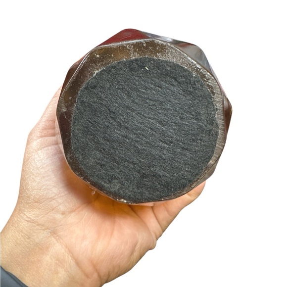 Vintage Amber Glass Bottles w/ Brass Finials | Set of 3 | Heavy Apothecary Decor - Picture 7 of 8